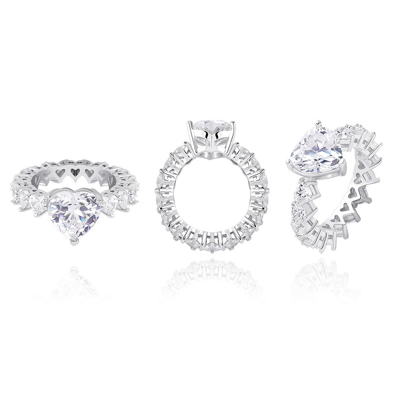 Heart's Promise Heart-Shaped Moissanite Ring Set