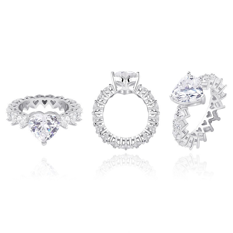 Heart's Promise Heart-Shaped Moissanite Ring Set