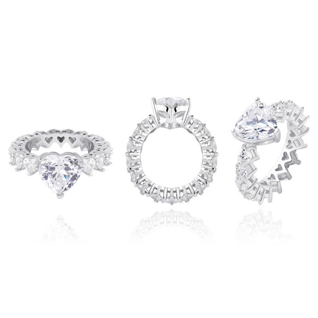 Heart's Promise Heart-Shaped Moissanite Ring Set
