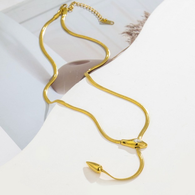 Serpent Starlight Two-Tone Snake Chain Adjustable Necklace