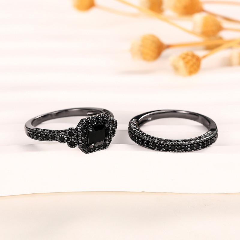 Luxe Diamond Duo Three-Tone Paved Ring Set