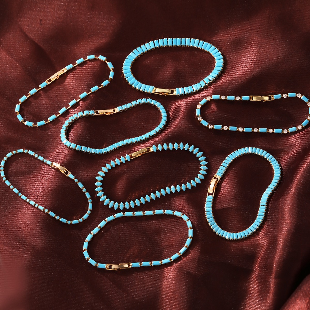 Turquoise Breeze Natural Baguette Turquoise Tennis Bracelet