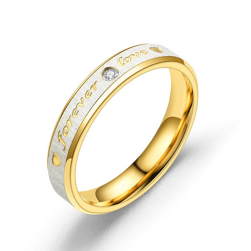 Forever Love Two-Tone Gold-Plated Couple Rings｜Engraved Confessions for Your Fingertips