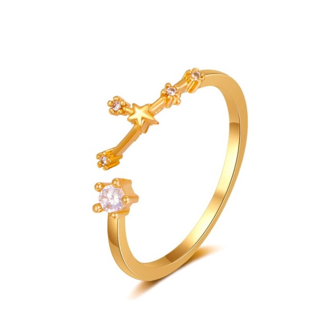 Sterling Silver CZ Diamond Zodiac Ring