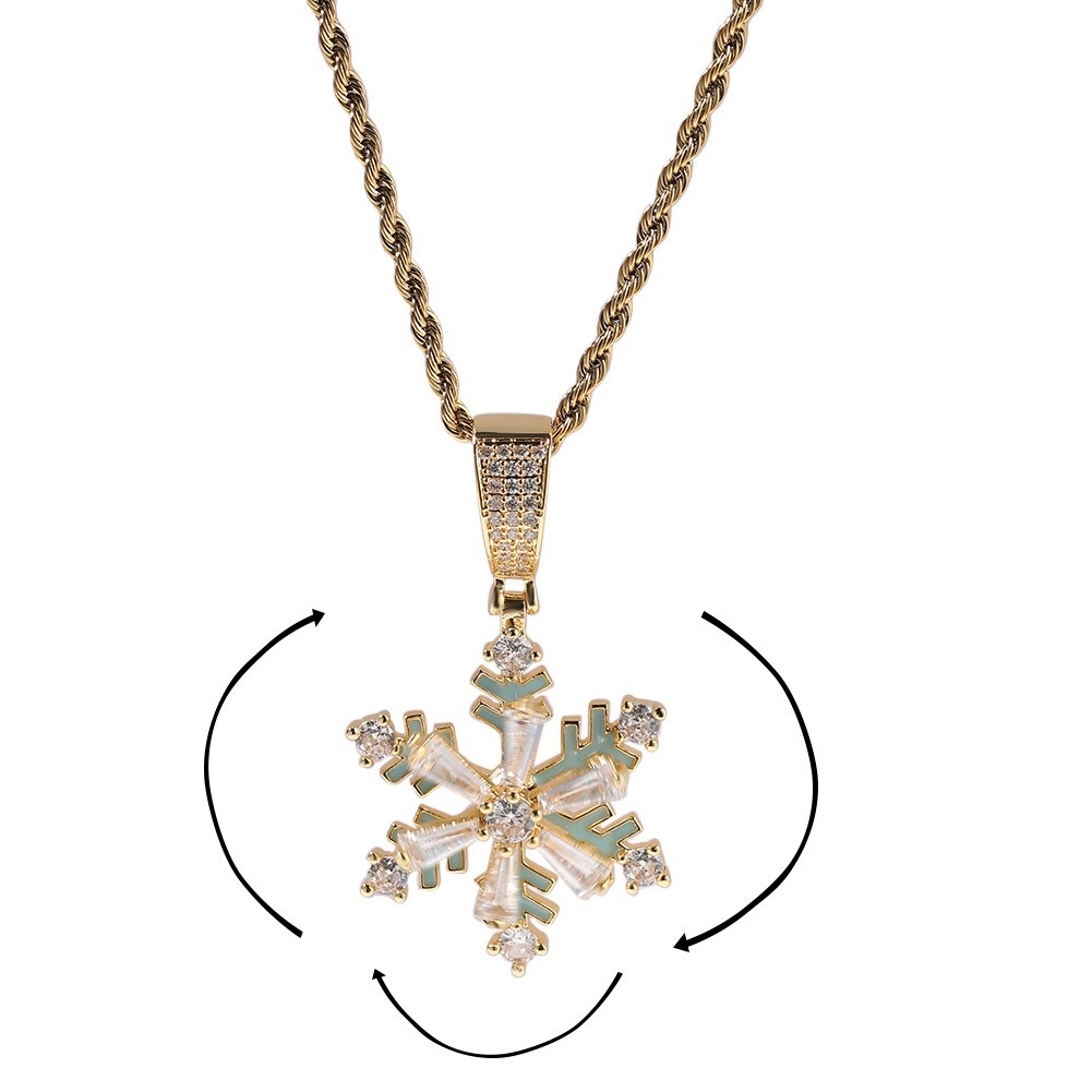 Glow-in-the-Dark Rotating Snowflake Necklace | Shine by Day, Glow by Night