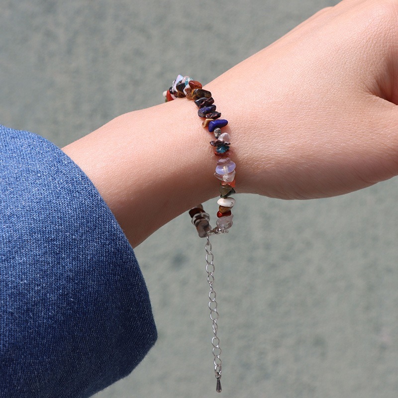 Natural Crystal Chip Adjustable Bracelets