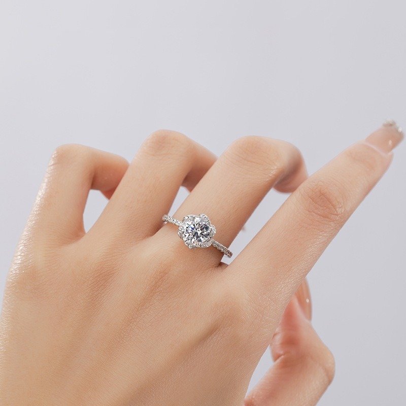 「Rose Kiss」S925 Sterling Silver 3D Petal Open Ring