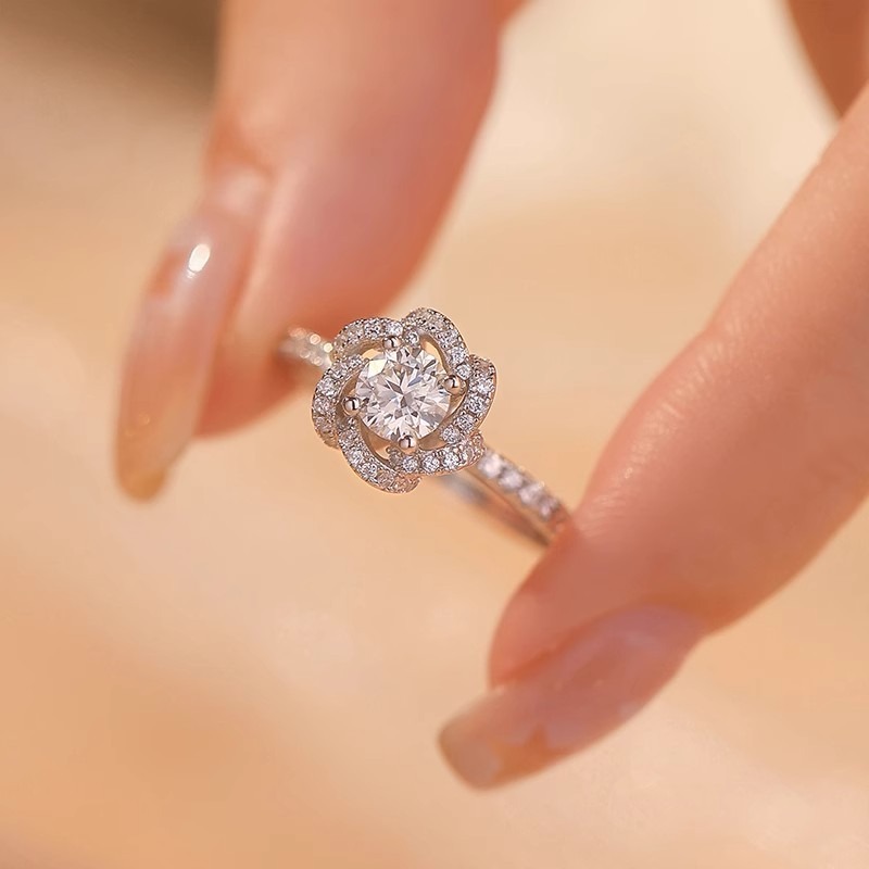 「Rose Kiss」S925 Sterling Silver 3D Petal Open Ring