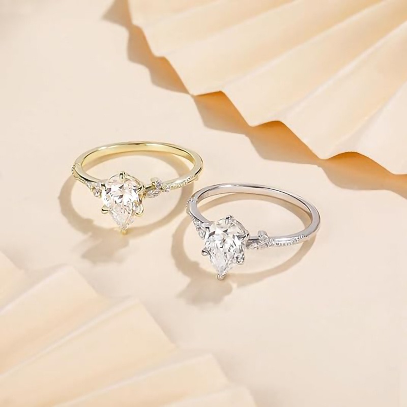 「Pear Vow」Vintage Milgrain Pear Cut Ring