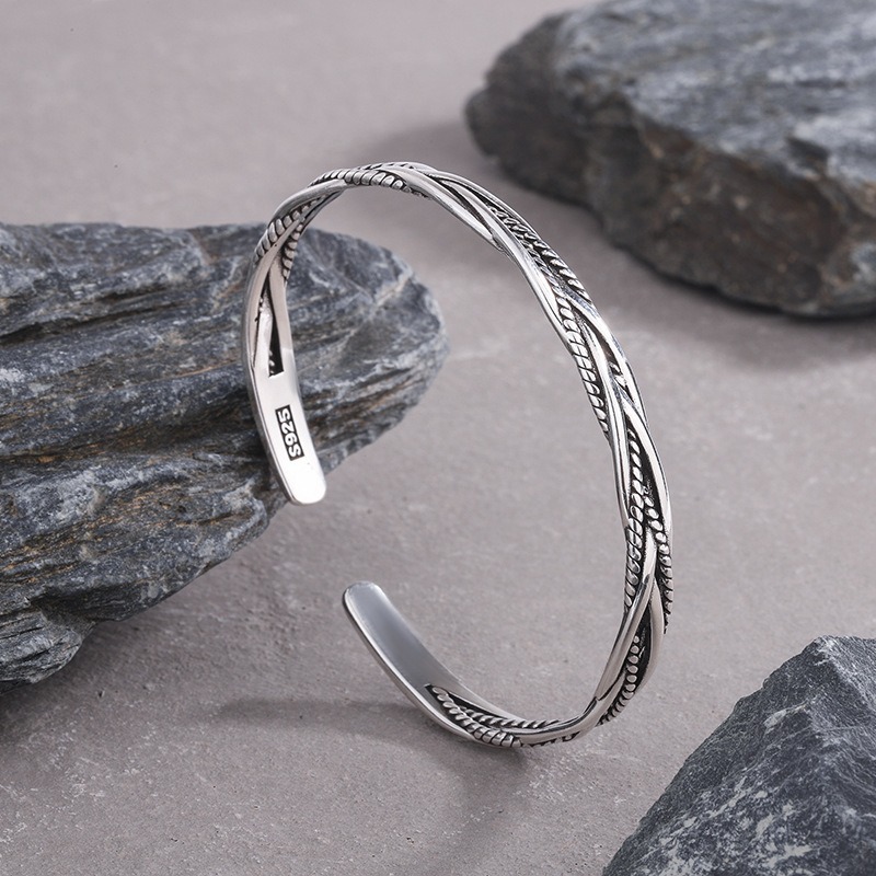 Vintage Braided Twist Cuff Bracelet