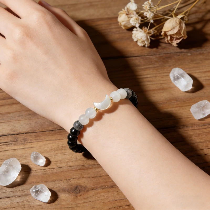 March Goddess Design Everyday Wear Beaded Stretch Bracelet