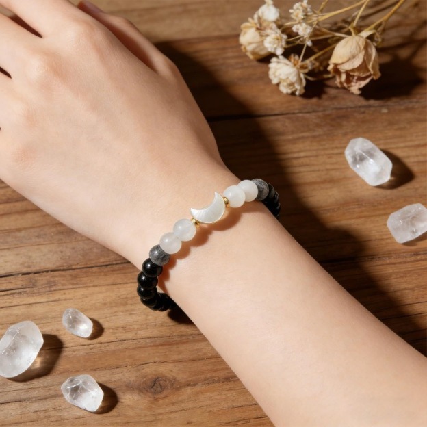 March Goddess Design Everyday Wear Beaded Stretch Bracelet