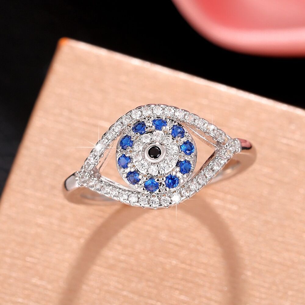 Classic Pavé Evil Eye Protection Ring