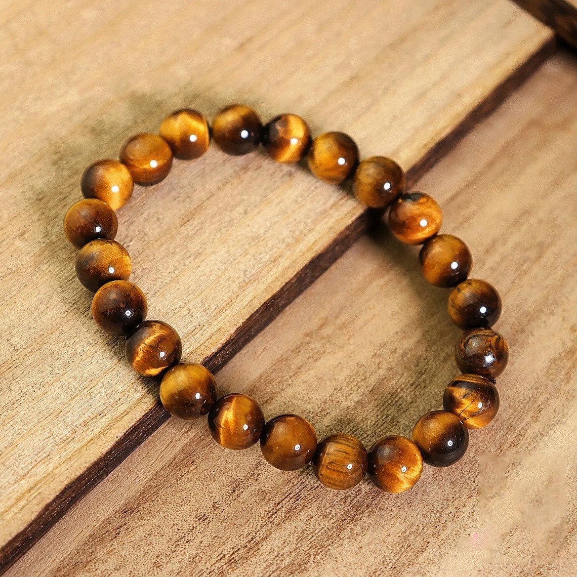 5A Grade Natural Yellow Tiger's Eye Bead Bracelet