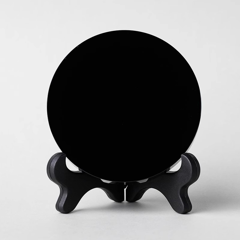 Natural Black Obsidian Protective Mirror