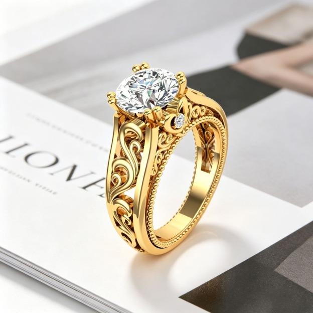 Sterling Silver Victorian Vintage Filigree Scroll Ring