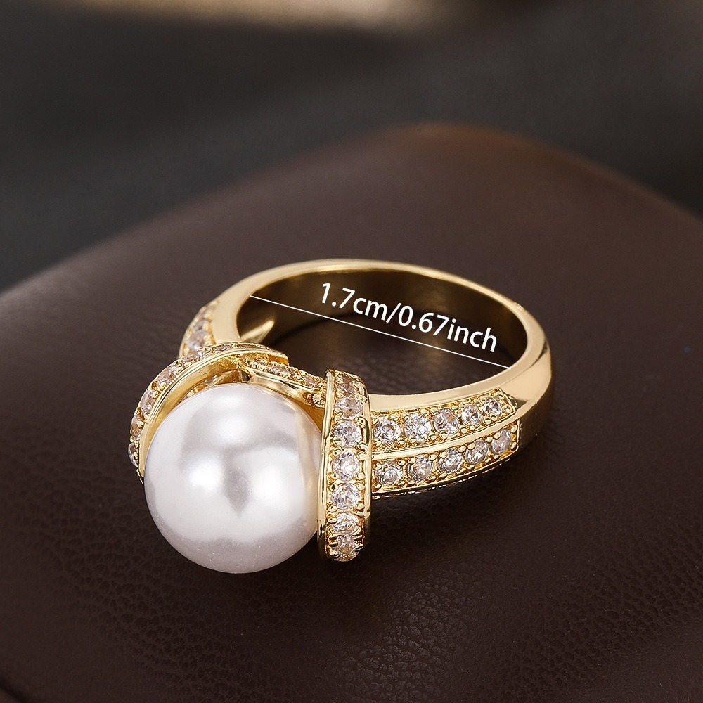 18K Gold Wrapped Lustrous Pearl Ring