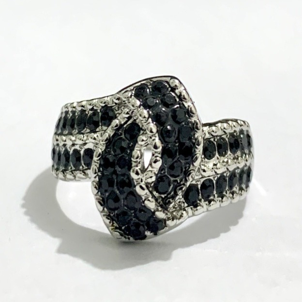 Sterling Silver Pavé Interwoven Knot Ring