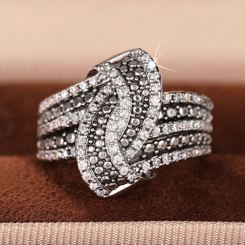 Sterling Silver Pavé Interwoven Knot Ring