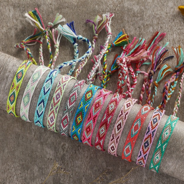 Summer Breeze 12-Piece Handwoven Surfer Bracelet Set