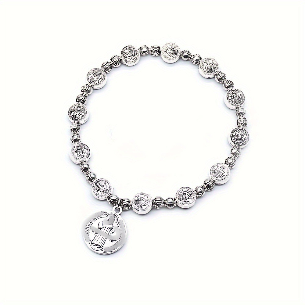 S925 Sterling Silver Vintage Medal Bracelet
