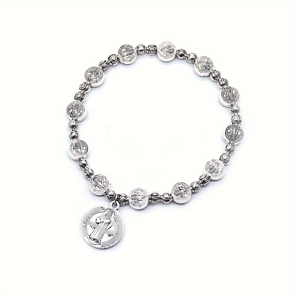 S925 Sterling Silver Vintage Medal Bracelet