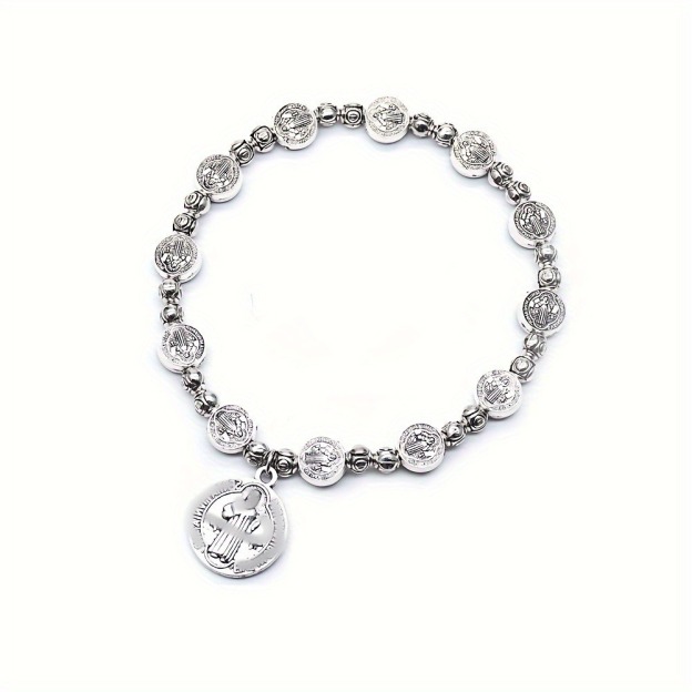 S925 Sterling Silver Vintage Medal Bracelet