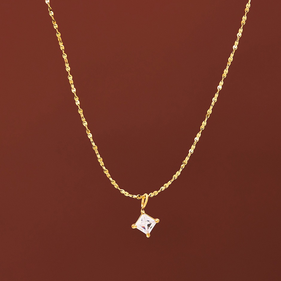 Square Diamond Starburst 18K Gold Double-Layer Square Diamond Necklace（Free shipping on orders of two or more items）