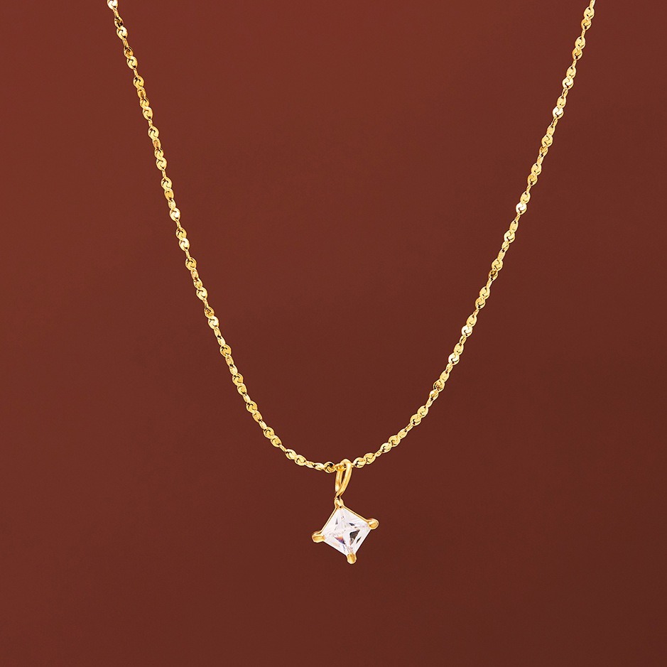 Square Diamond Starburst 18K Gold Double-Layer Square Diamond Necklace（Free shipping on orders of two or more items）