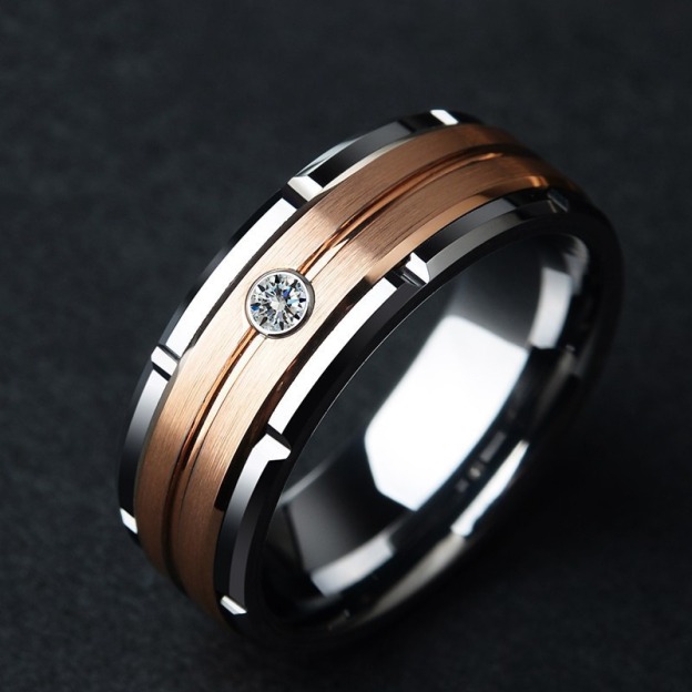 Eternal Devotion Two-Tone Couple Ring Set｜Masculine Strength & Feminine Elegance in One Pair
