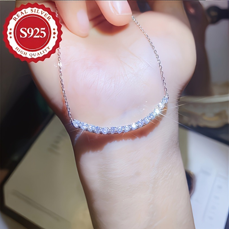 Silver Shimmer Wave S925 Sterling Silver Sparkle Choker