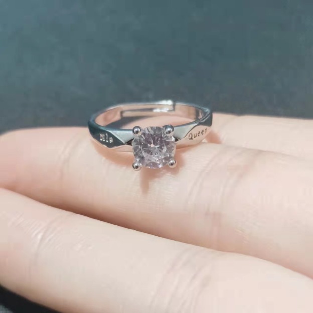 King & Queen S925 Sterling Silver Couple Open Rings