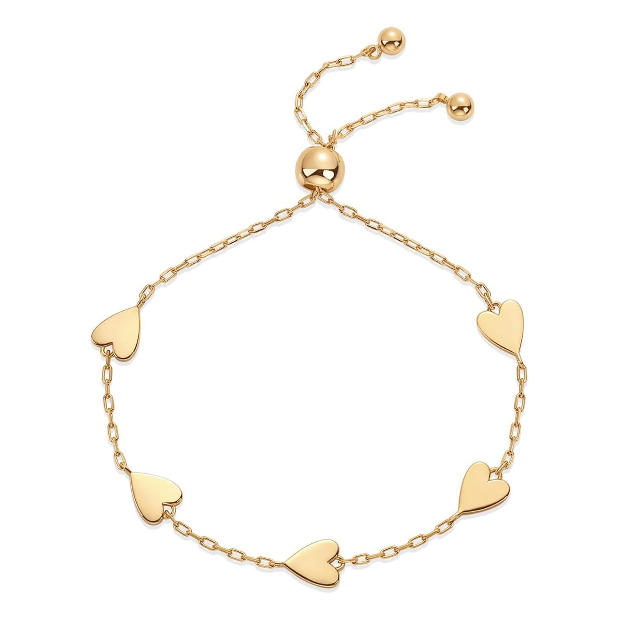 Heart Trail Companion 18K Gold Heart Dainty Chain Bracelet Gentle Companionship on Your Wrist