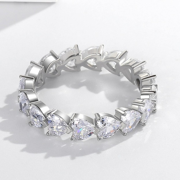 Heart Full Circle S925 Sterling Silver Heart Eternity Ring Timeless Romance on Your Fingertips