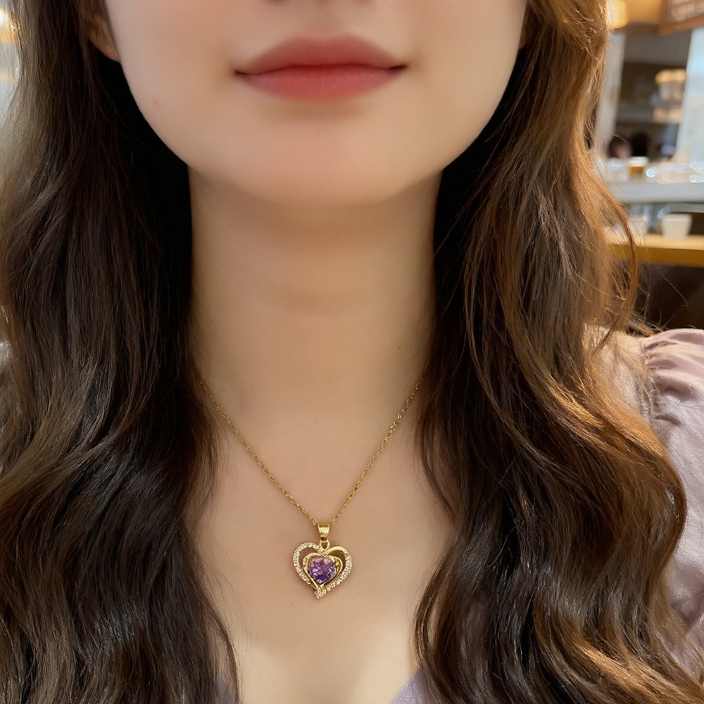 Heart of the Ocean Dream 18K Gold Ocean Heart Gemstone Necklace