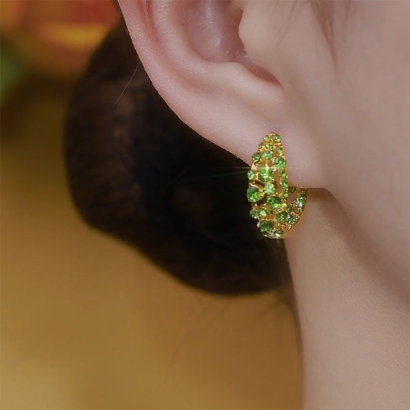 Luminous Pavé 18K Gold Colored Diamond Huggie Earrings Dazzling Presence at Your Ears