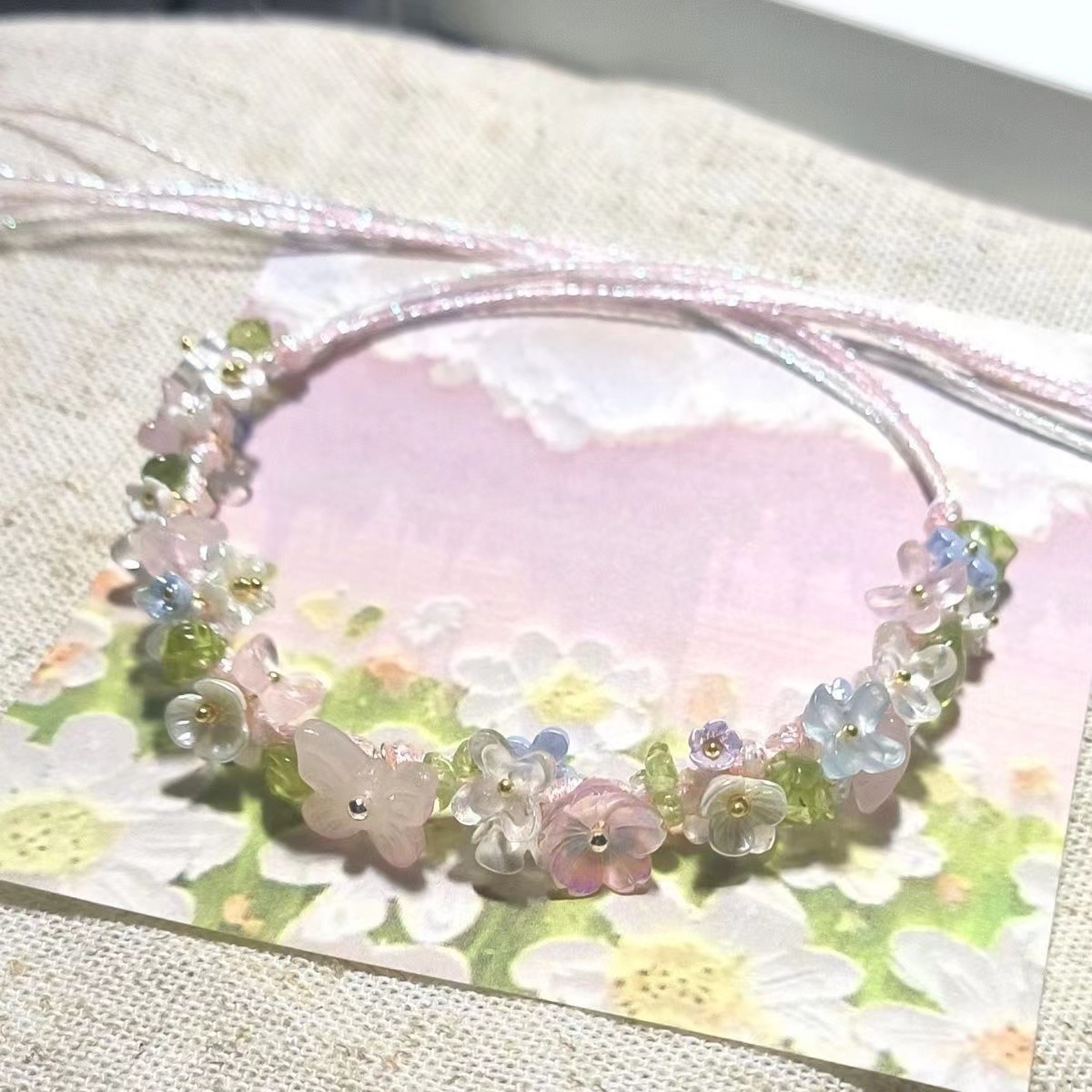 Lucky Clover 18K Gold Gemstone Tennis Bracelet