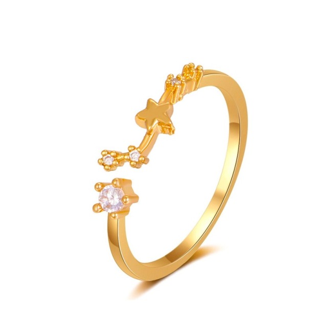 Sterling Silver CZ Diamond Zodiac Ring