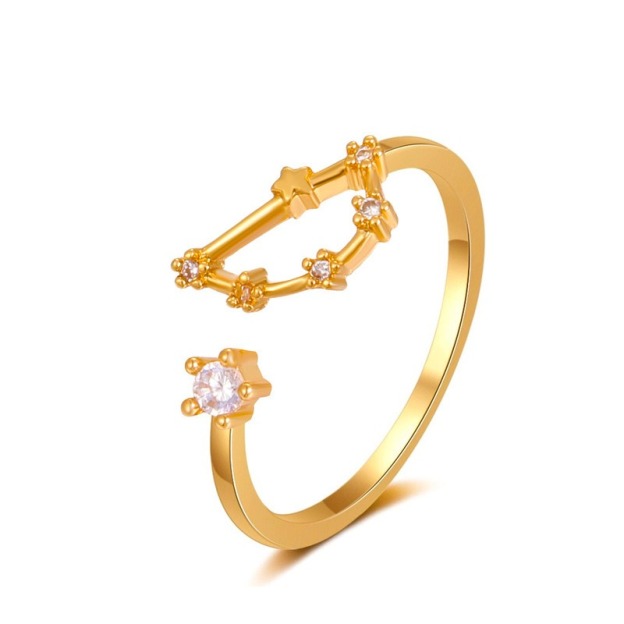 Sterling Silver CZ Diamond Zodiac Ring