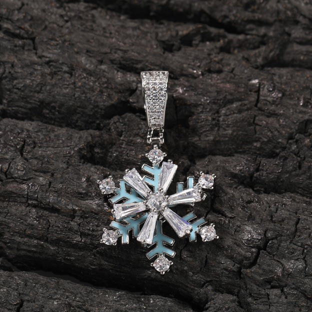 Glow-in-the-Dark Rotating Snowflake Necklace | Shine by Day, Glow by Night