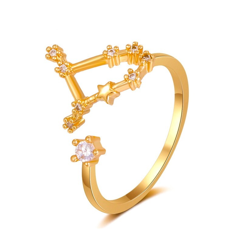 Sterling Silver CZ Diamond Zodiac Ring