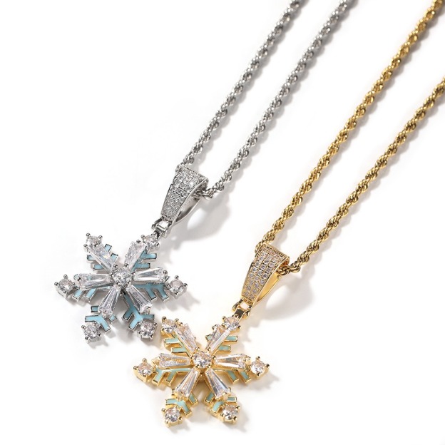 Glow-in-the-Dark Rotating Snowflake Necklace | Shine by Day, Glow by Night