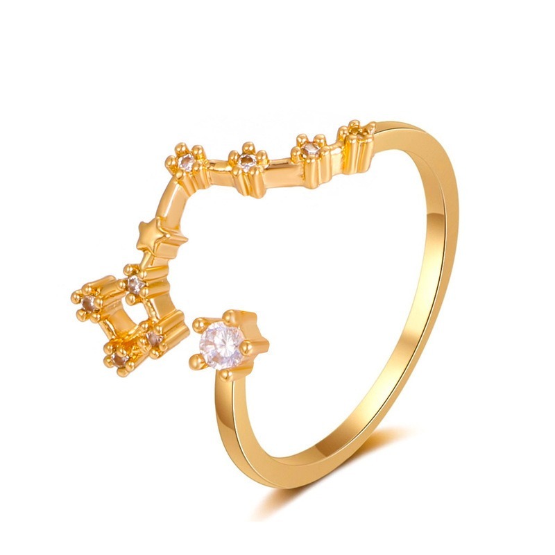 Sterling Silver CZ Diamond Zodiac Ring