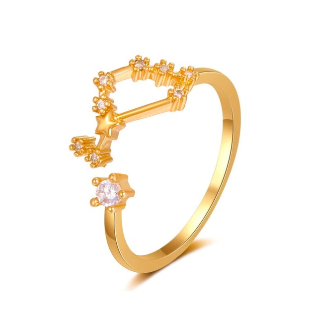 Sterling Silver CZ Diamond Zodiac Ring