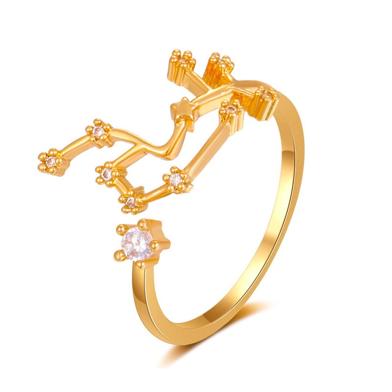 Sterling Silver CZ Diamond Zodiac Ring