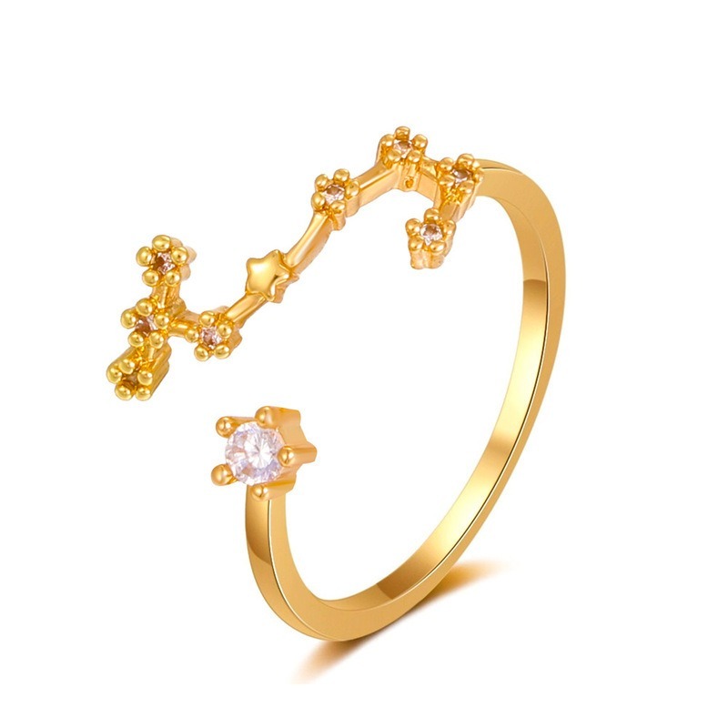 Sterling Silver CZ Diamond Zodiac Ring