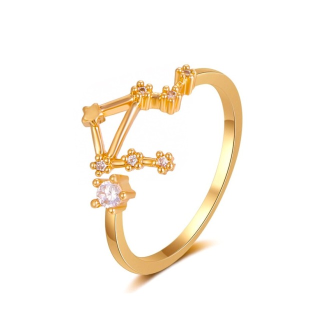 Sterling Silver CZ Diamond Zodiac Ring