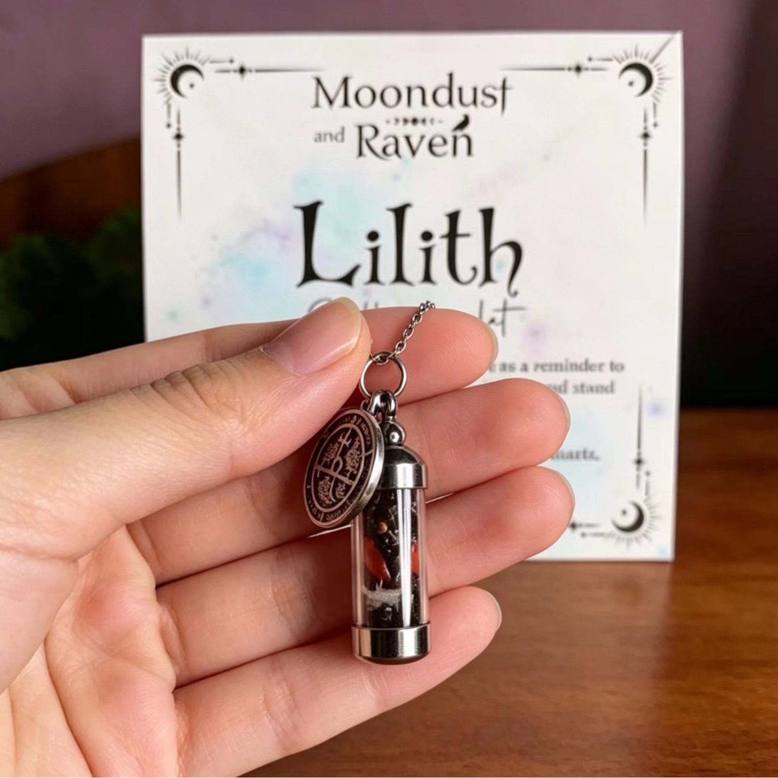 Natural Crystal & Herb Amulet Necklace