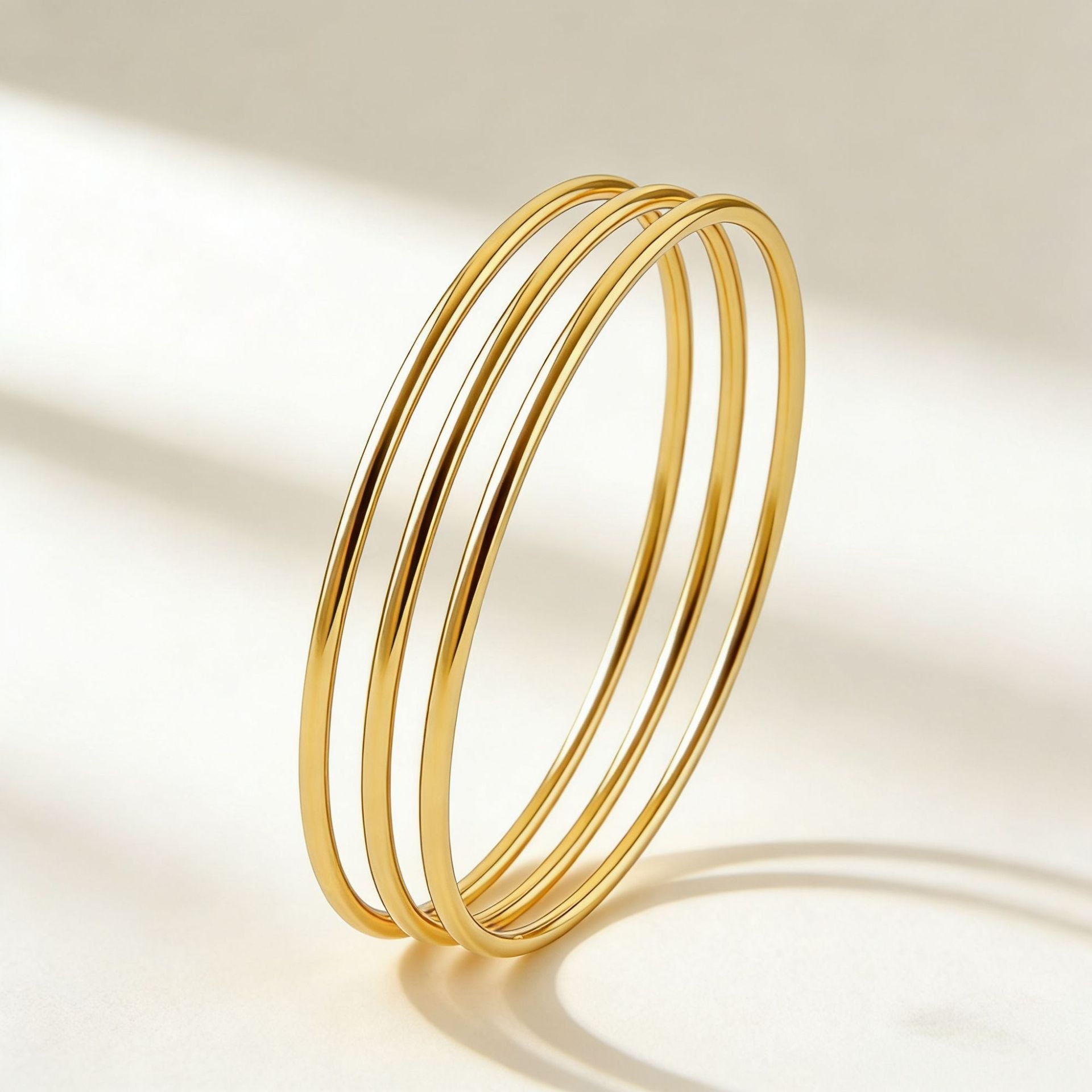 Minimalist Thin Gold Bangle Bracelet
