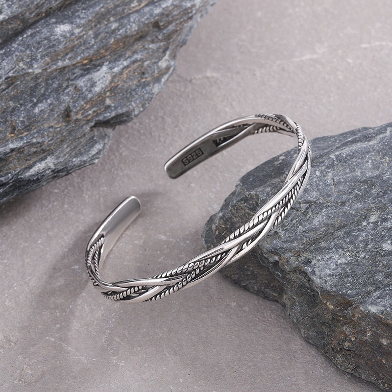 Vintage Braided Twist Cuff Bracelet